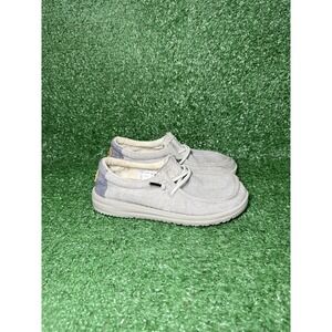Hey Dude Wally Youth Kids Size 2 Steel Grey Slip On Shoes Comfort Walking Loafer
